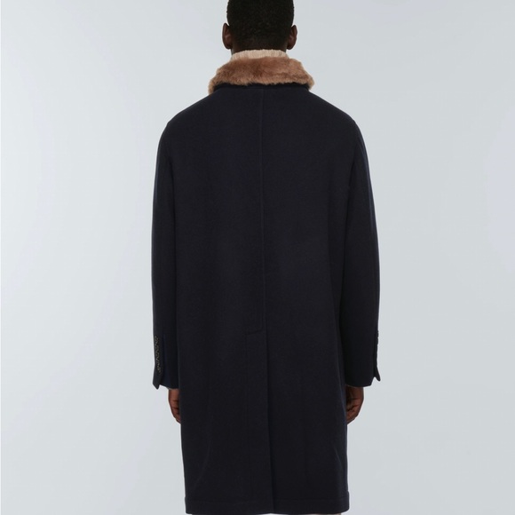 Brunello Cucinelli Shearling Trim Overcoat - Picture 3 of 6